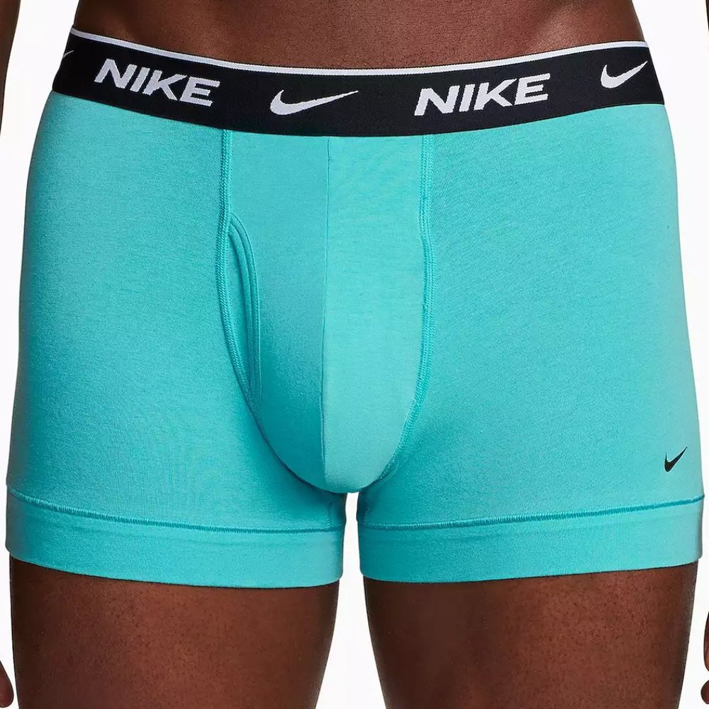 NIKE MENS NEW TEAL DRI-FIT ESSENTIAL COTTON STRETCH TRUNK MED 1 PAIR ONLY - Picture 4 of 9